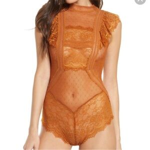 NWT Free People Winnie Bodysuit Copper Ginger